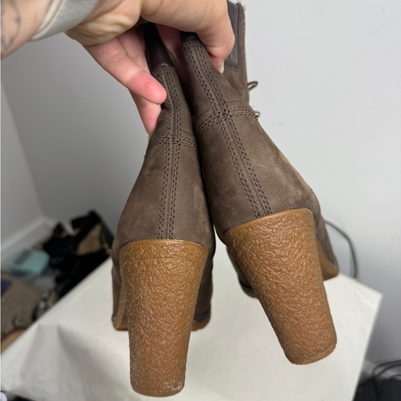 Timberland Earthkeepers Glancy Brown Lace Up Heeled Boots Size 9.5 - Picture 13 of 14